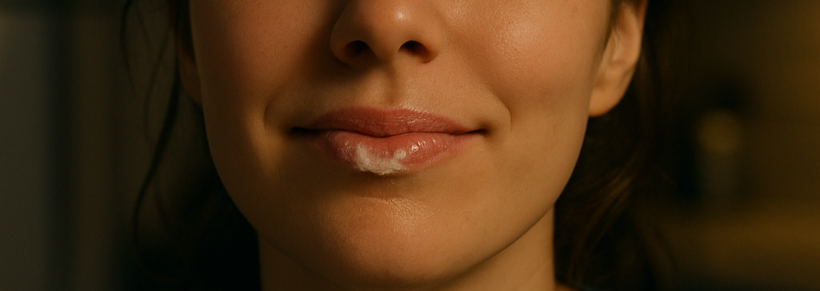zoya licking icecream off her lips